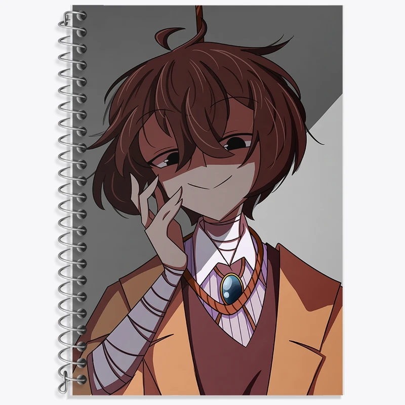 دفتر زبان 50 برگ خندالو مدل سه خط طرح دازای انیمه سگ های ولگرد بانگو کد F2472