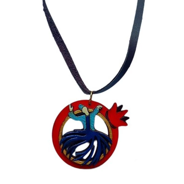 گردنبند زنانه مدل  چوبی سماع طرح انار یلدا کد NC111