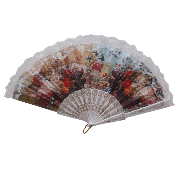 بادبزن مدل دستی طرح گل کد 18