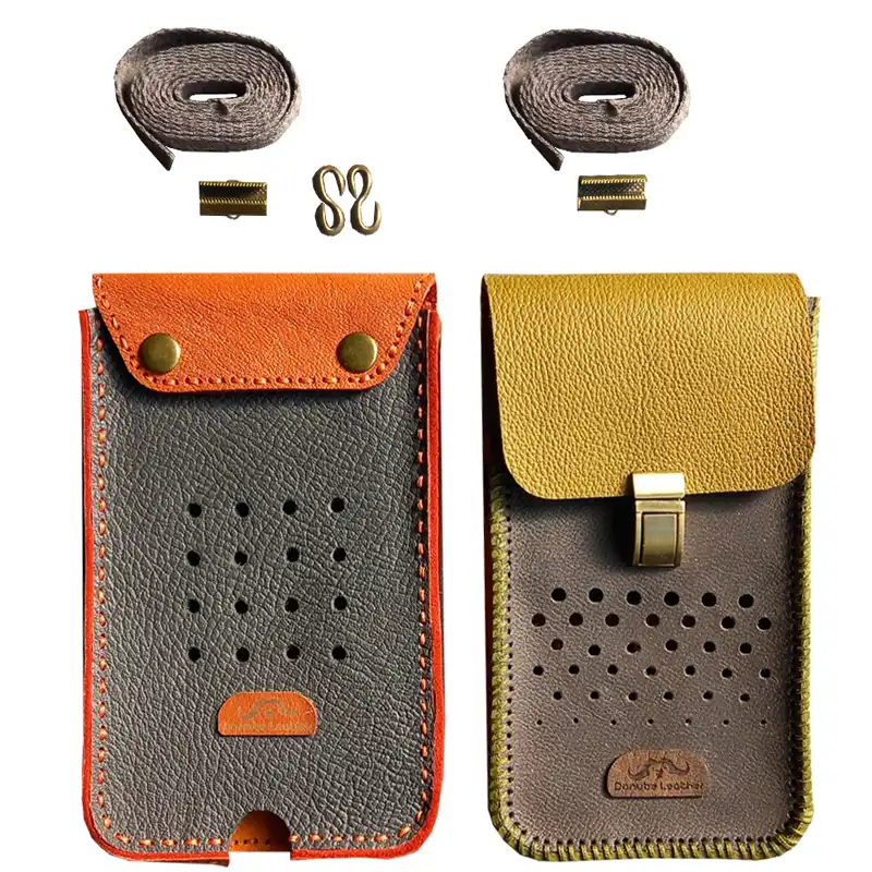 کیف گردنی چرم دانوب مدل:D.L.087 مجموعه دو عددی