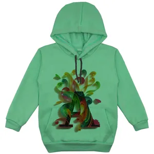 هودی دخترانه مدل F67 A رنگ سبز