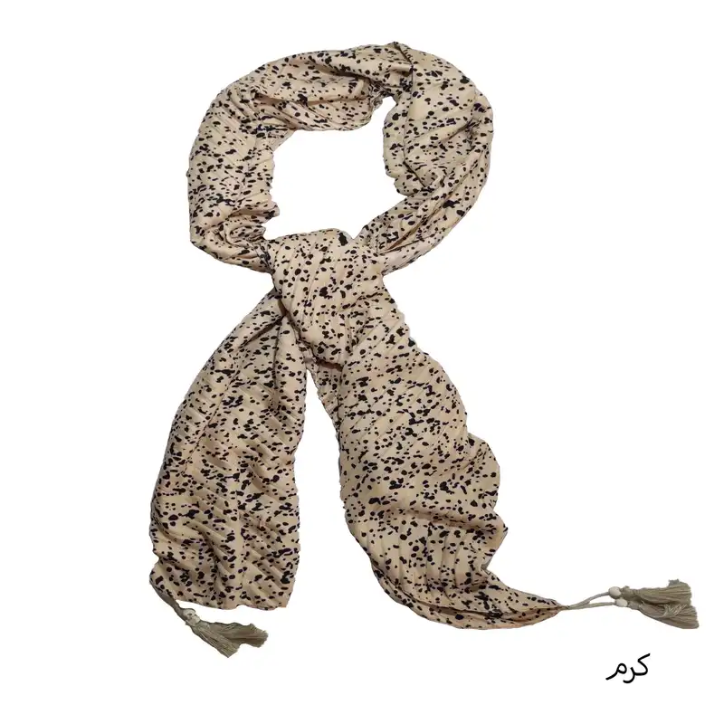 شال زنانه مدل پلیسه شنی منگوله دار