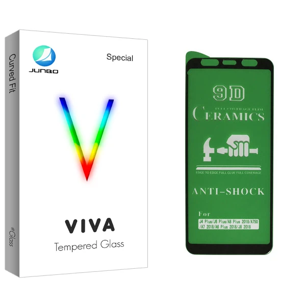 محافظ صفحه نمایش 9D جانبو مدل Viva Glass مناسب برای گوشی موبایل سامسونگ Galaxy J4 Plus/J6 Plus/A7 2018