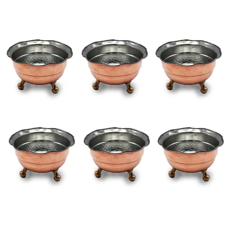 ظرف مسی مدل سه میخ بسته 6 عددی