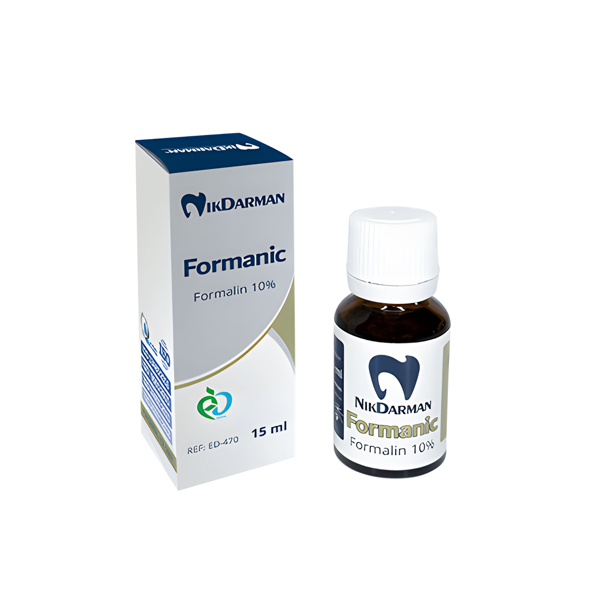محلول فرمالین 10% نیک درمان مدل Formanic حجم 15 میلی لیتر