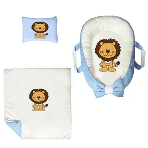 سرویس خواب سه تکه نوزاد ناریکو مدل گارد محافظ دار طرح شیر کد 0277