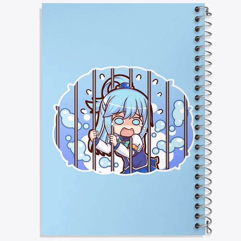 دفتر ژورنال نویسی 50 برگ خندالو مدل نقطه ای طرح آکوا انیمه کونوسوبا Konosuba کد 27163