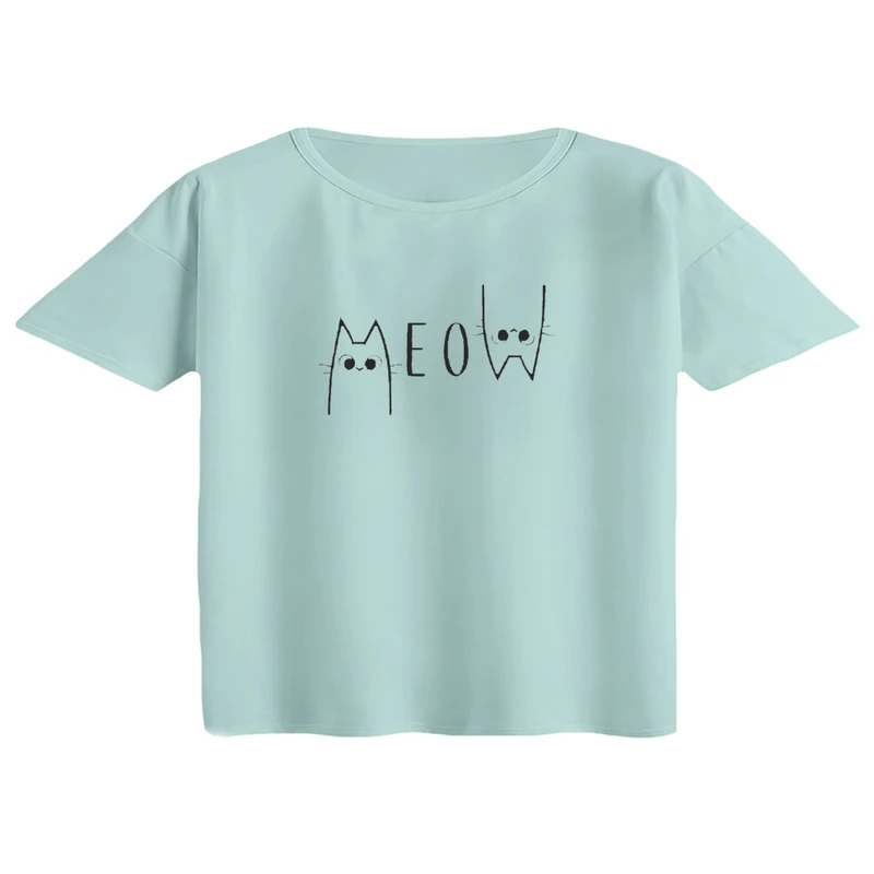 کراپ تی‌شرت آستین کوتاه زنانه مدل فایل دوگربه