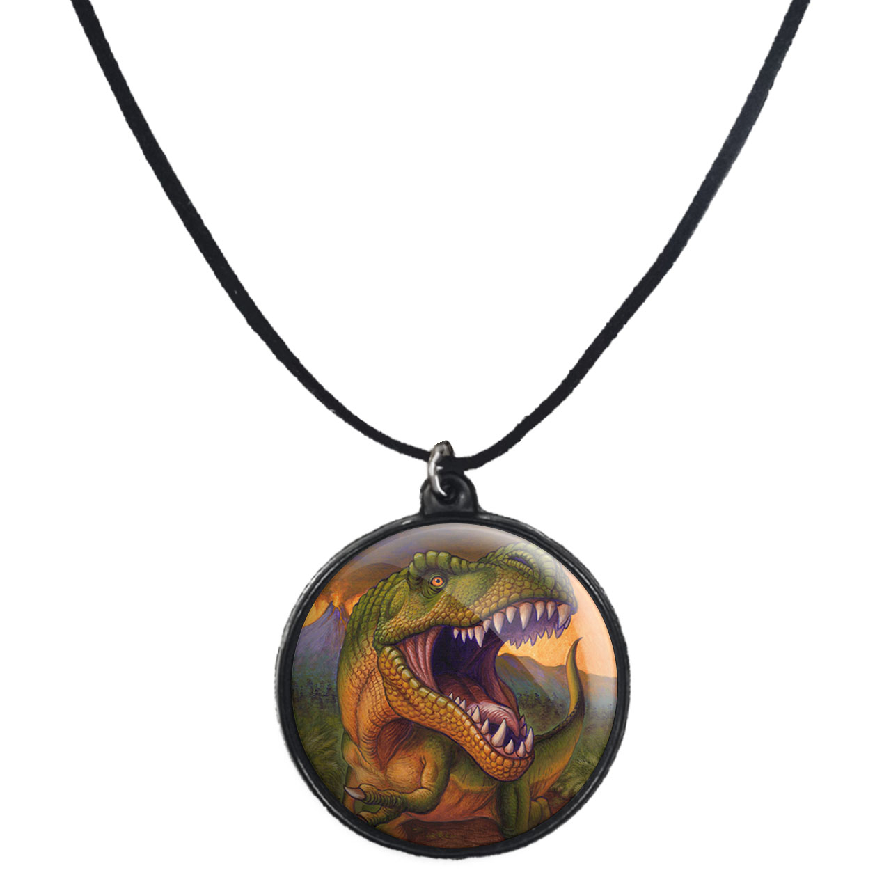 گردنبند پرمانه طرح دایناسور ها کد pmb.23341 مدل دو طرفه