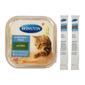 کنسرو پوچ گربه وینستون مدل Wild وزن 100 گرم به همراه بستنی گربه
