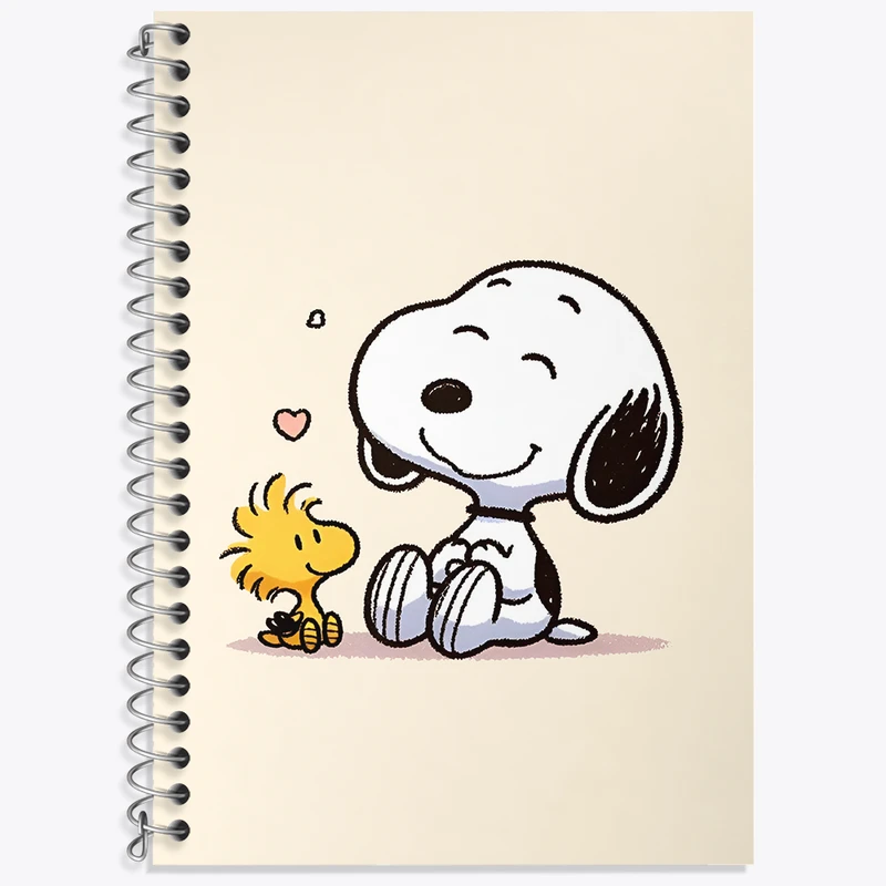 دفتر زبان 50 برگ خندالو مدل دو خط طرح اسنوپی (Snoopy) کد N5073
