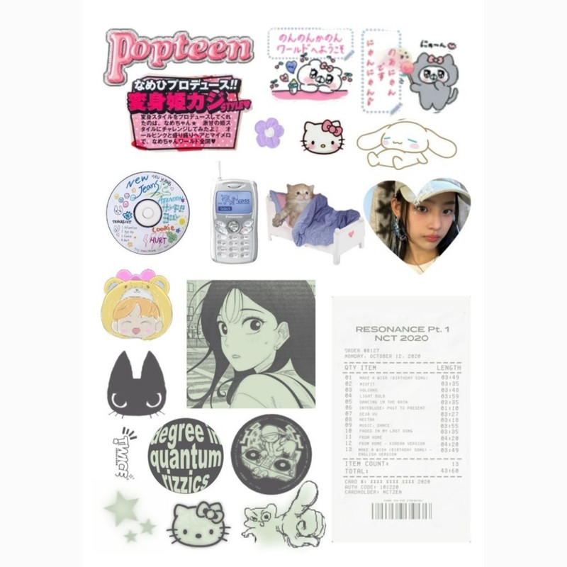 استیکر طرح pinky black مجموعه 22 عددی