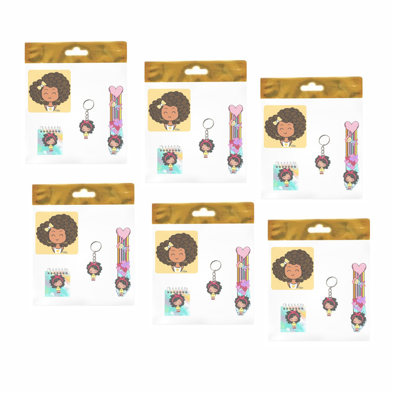 بسته لوازم تحریر مدل  4 تکه چوبی طرح دخترانه فانتزی کد 1 مجموعه 6 عددی