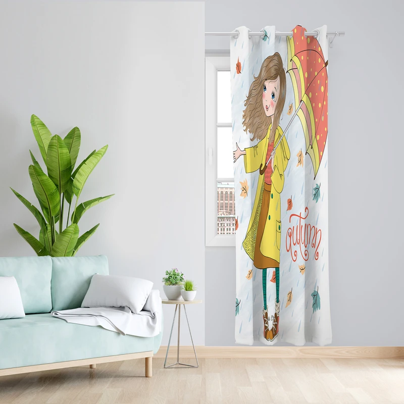 پرده طرح کودک مدل مخمل پانچی کد L 1101 Z سایز 140x200 سانتی متر