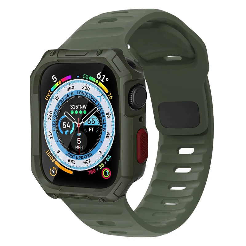 بند اسپریگ مدل Hexa Spig مناسب برای اپل واچ 46 میلی متری سری 10 به همراه کاور