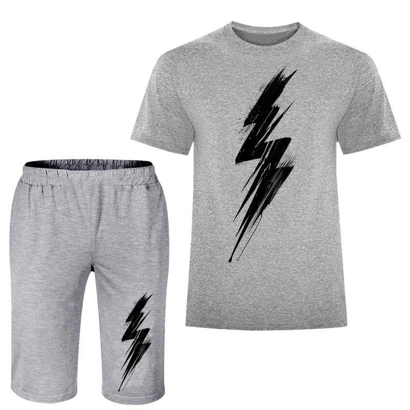 ست تی شرت و شلوارک مردانه مدل رعد و برق A162