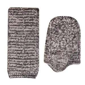 ست کلاه و شال گردن بافتنی بچگانه مدل SF-0023