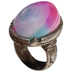 انگشتر نقره مردانه مدل عقیق مفتاح الباب AMB118320