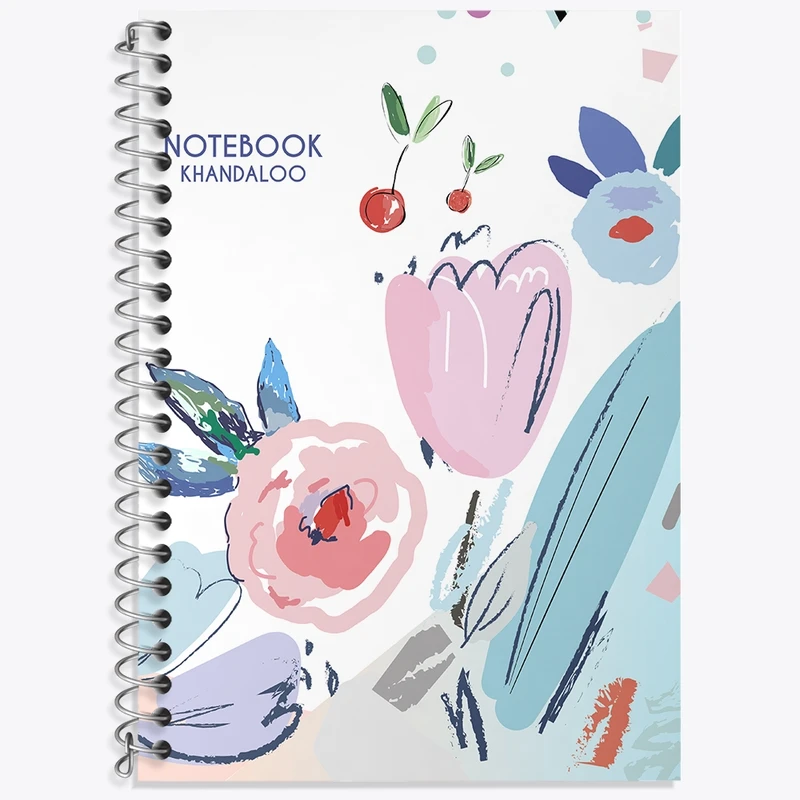 دفتر زبان 50 برگ خندالو مدل دو خط طرح گل گلی کد N1066