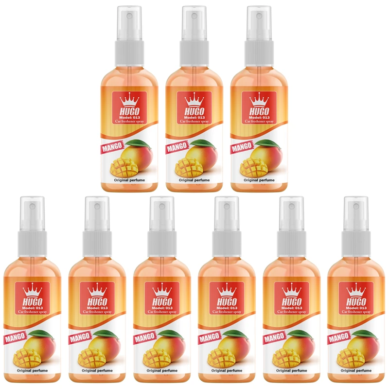 اسپری خوشبو کننده خودرو هوگو مدل انبه کد 013 حجم 50 میلی لیتر بسته 9 عددی
