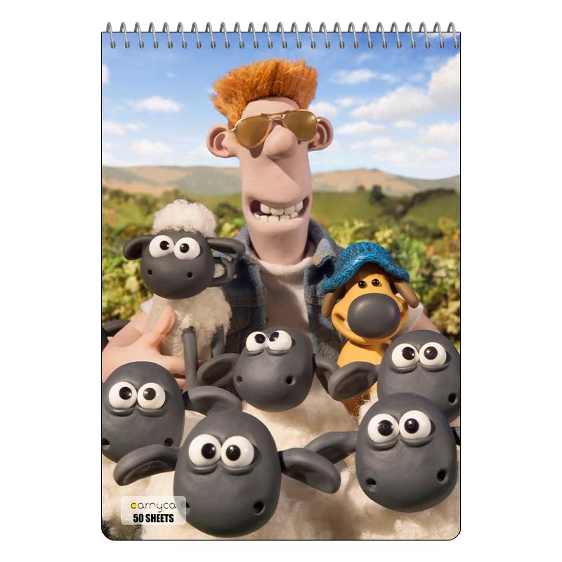 دفتر نقاشی 50 برگ سیمی کارنیکا طرح بره ناقلا shuan the sheep کد 39633