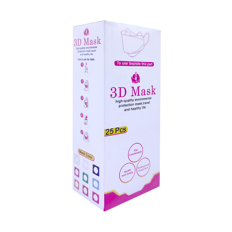 ماسک تنفسی مدل سه بعدی چهار لایه بسته 25 عددی