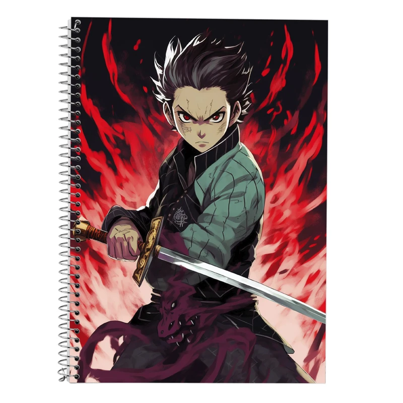 دفتر زبان 50 برگ مدوپد مدل دوخط طرح Demon Slayer کد DF10516
