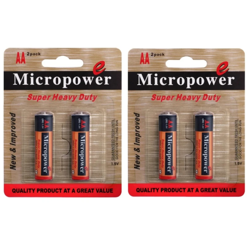 باتری قلمی میکروپاور مدل super heavy duty مجموعه 4 عددی 