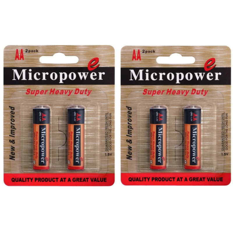 باتری قلمی میکروپاور مدل super heavy duty مجموعه 4 عددی