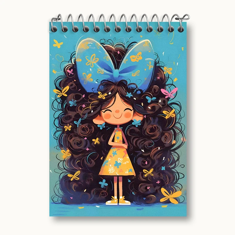 دفتر یادداشت 50 برگ خندالو طرح دختر مو فرفری کد N5793