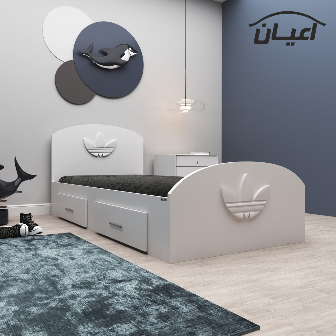 تخت خواب یک نفره اعیان مدل FH461 طرح اسپرت سایز 200×90 سانتی متر