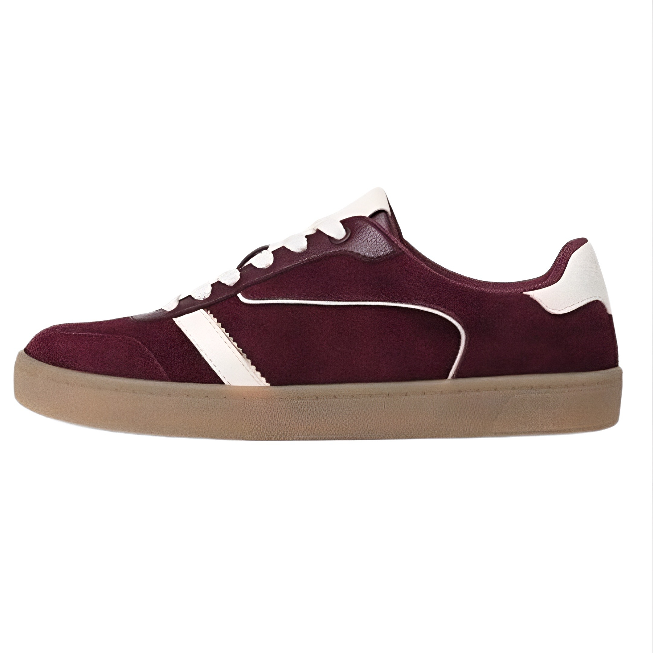 کفش روزمره زنانه استرادیواریوس مدل Leather trainers with pieces 2024