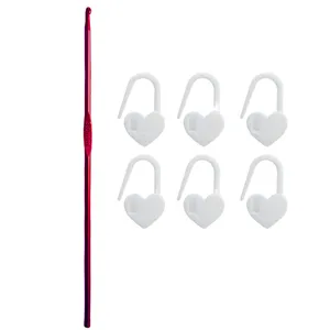 قلاب بافتنی کد 3 به همراه سنجاق نشانه گذار مجموعه 7 عددی