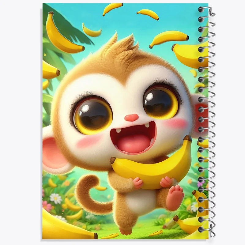 دفتر مشق 100 برگ خندالو طرح میمون کیوت کد F6079