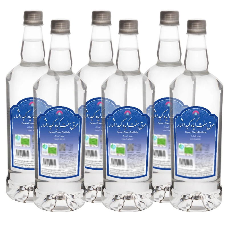 عرق هفت گیاه کبد افشار - 1 لیتر بسته 6 عددی