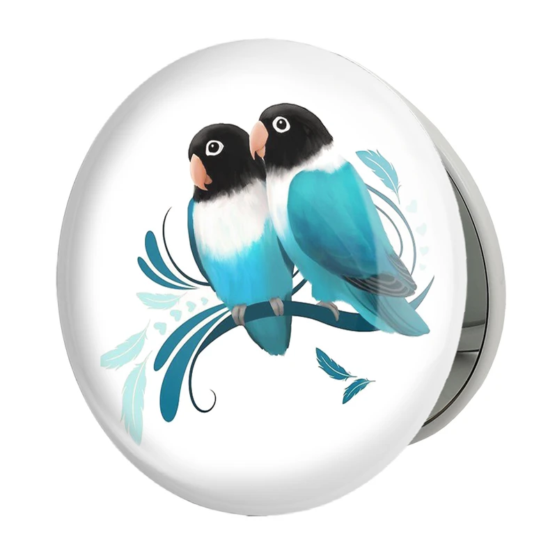 آینه جیبی خندالو طرح پرندگان زینتی مدل تاشو کد 30501