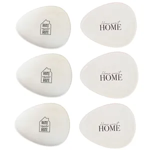 بشقاب مدل مثلثی home sweet مجموعه 6 عددی 