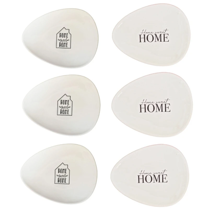 بشقاب مدل مثلثی home sweet مجموعه 6 عددی 