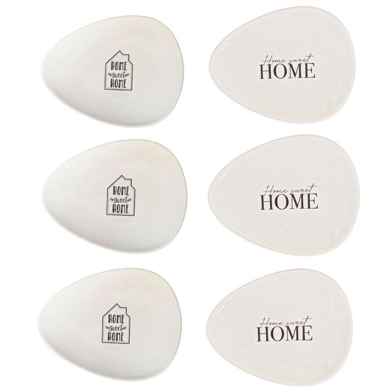 بشقاب مدل مثلثی home sweet مجموعه 6 عددی