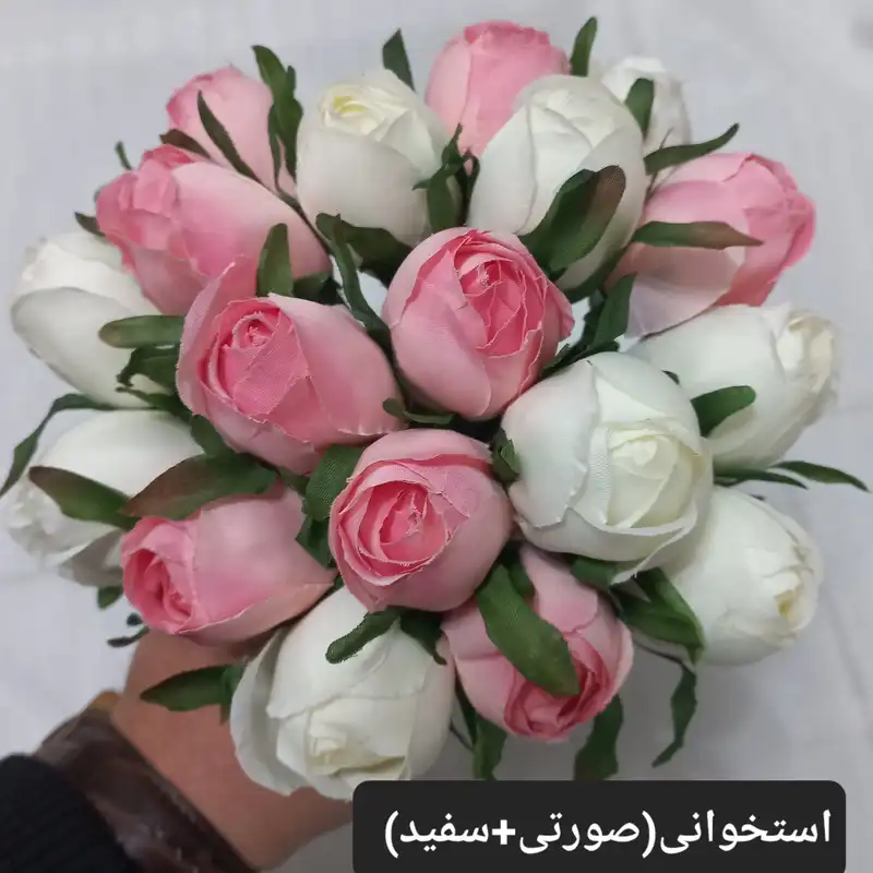 گل مصنوعی مدل رز غنچه مجموعه 18 عددی