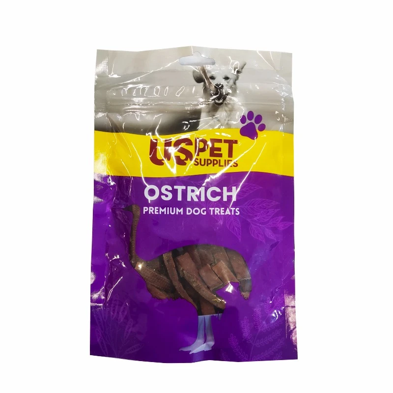 تشویقی سگ یو اس پت مدل نواری طعم شترمرغ و پنیر وزن 100 گرم