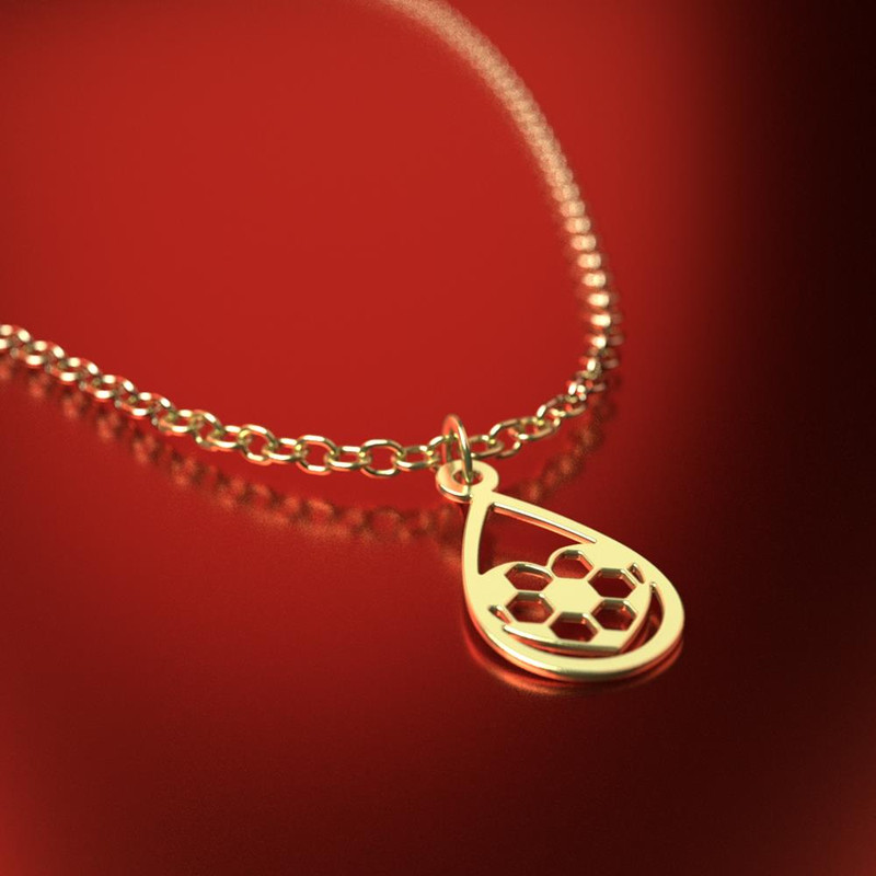 آویز ساعت طلا 18 عیار زنانه مدوپد مدل قلب فوتبالی کد CA11163