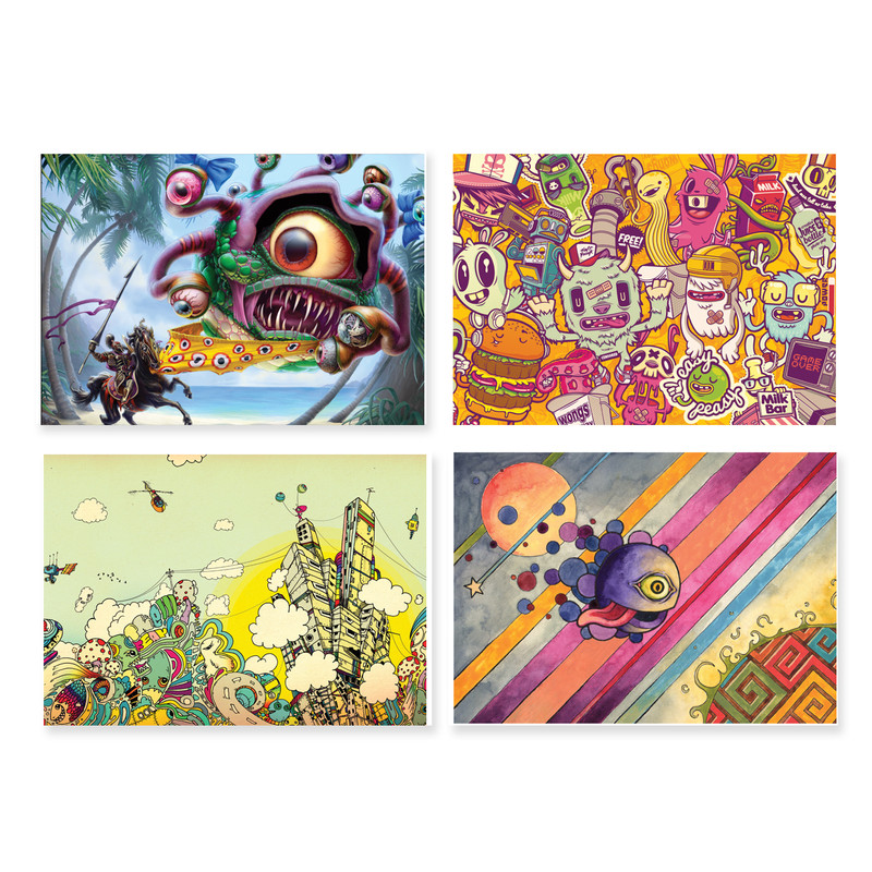 پوستر طرح فانتزی کد A-1965 مجموعه 4 عددی