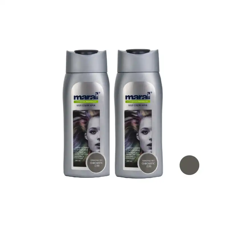 شامپو رنگساژ مارال شماره 7/11 حجم 400 میلی لیتر رنگ کروماتیک مجموعه دو عددی