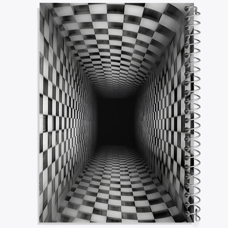 دفتر شطرنجی 50 برگ خندالو طرح چهارخونه مشکی و سفید کد N5423