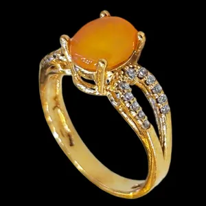 انگشتر زنانه مدل سنگ عقیق یمنی کد ۴۵۰۰