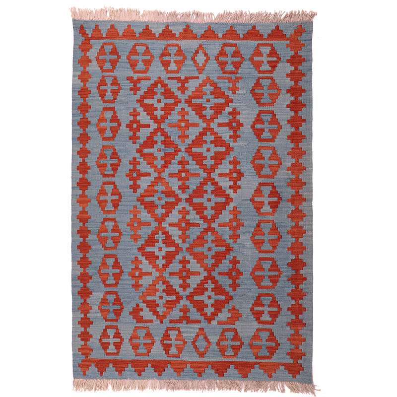 گلیم دستبافت یک و نیم متری طرح قشقایی کد 141008