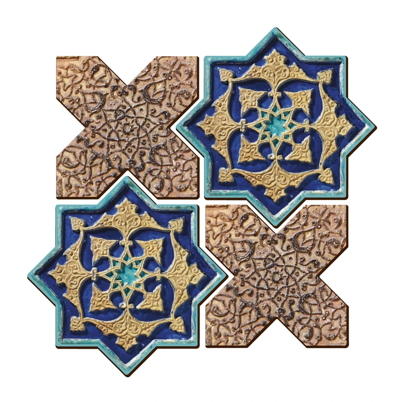 زیر لیوانی مدل شمسه و چلیپا کد Shahrad مجموعه 4 عددی
