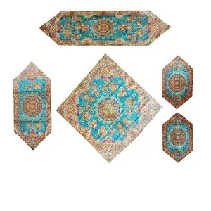 ست 5 تکه رومیزی ترمه مدل هشت بهشت