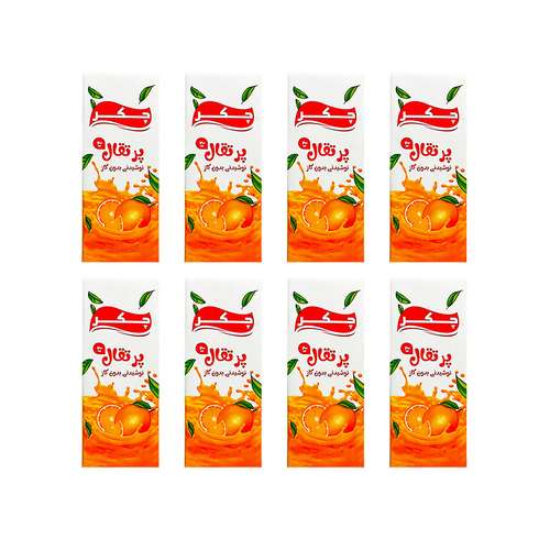 آبمیوه پرتقال چکر - 200 میلی لیتر بسته 8 عددی